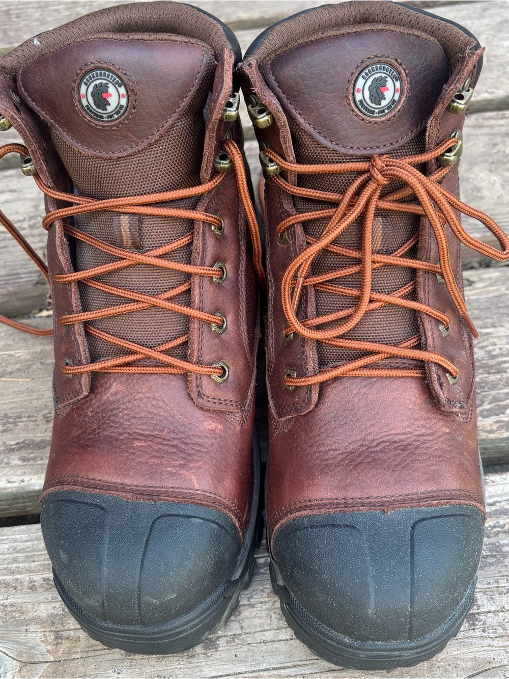 Men's Brown Lace-Up Leather Work Boots